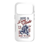 Carcasa para iPhone 17 Pro Creede Colorado Motocicleta Skull Rider Diseño Vintage