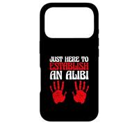 Carcasa para iPhone 17 Pro Crimen Verdadero Diciendo sarcástico Justo aquí para Establecer una Coartada