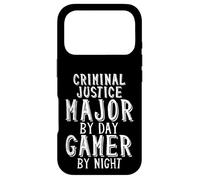 Carcasa para iPhone 17 Pro Criminal Justice Major by Day Gamer by Night Criminology