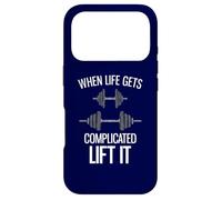 Carcasa para iPhone 17 Pro Cuando la Vida se complica Levántala Divertido Levantamiento de Pesas