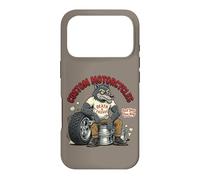 Carcasa para iPhone 17 Pro Custom Motorcycles Lowbrow Wolf Rockabilly 1950s Biker