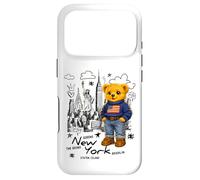 Carcasa para iPhone 17 Pro Cute American Teddy Bear Sketch Drawing, New York Teddy Bear
