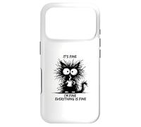 Carcasa para iPhone 17 Pro Cute Black Cat It's Fine I'm Fine Everything Is Fine Funny