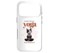 Carcasa para iPhone 17 Pro Cute Cat Yoga Spiritual Meditation Zen Balance Namaste OM