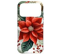 Carcasa para iPhone 17 Pro Cute Christmas Poinsettia Red Flower White Floral Winter