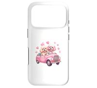 Carcasa para iPhone 17 Pro Cute Cockapoo Doodle Dogs in Pink Car Heart Valentines Day