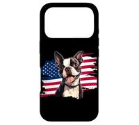 Carcasa para iPhone 17 Pro Cute Funny USA American Flag 4th July Patriotic Bostie Lover
