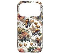 Carcasa para iPhone 17 Pro Cute Heart and Flower Pattern For Women with Honey Bees