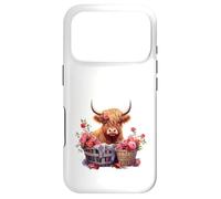 Carcasa para iPhone 17 Pro Cute Highland Cow Floral Flowers Country Heifer Farm Farmer