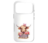 Carcasa para iPhone 17 Pro Cute Highland Cow Valentine Bow Country Heifer Farm Farmer