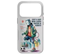Carcasa para iPhone 17 Pro Cute Just Boy Who Loves Soccer & Robots Anime Game Robótica