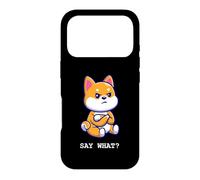 Carcasa para iPhone 17 Pro Cute Shiba Inu Say What Funny Dog Breed Attitude Meme Design
