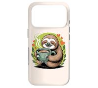 Carcasa para iPhone 17 Pro Cute Sloth Morning Coffee Tree Branch Lazy Relax