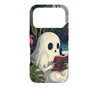 Carcasa para iPhone 17 Pro Cute Spooky Ghost Reading Book Summer Tropical Beach Reader