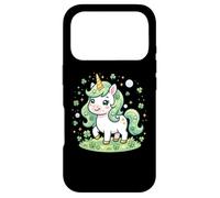 Carcasa para iPhone 17 Pro Cute Unicorn Shamrock St Patricks Day Girls Kids Lepricorn