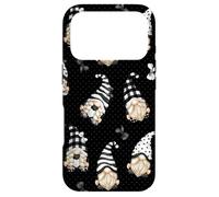 Carcasa para iPhone 17 Pro Cute Winter Gnomes In Buffalo Plaid Black and White Pattern