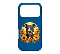 Carcasa para iPhone 17 Pro Cute Womens Girls Floral Flowers Black & White Pittie Lover