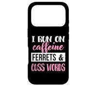 Carcasa para iPhone 17 Pro Cute Womens Girls Run on Caffeine & Words Ferret Lover