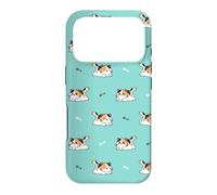 Carcasa para iPhone 17 Pro Cute Womens Girls Teal Kawaii Cat Pattern Calico Cat Lover