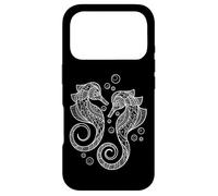 Carcasa para iPhone 17 Pro Cute Womens Girls Two Mandala Pattern Seahorse Lover