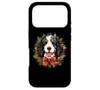 Carcasa para iPhone 17 Pro Cute Wreath Christmas Bernedoodle Dog Lover