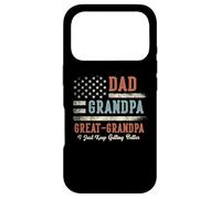 Carcasa para iPhone 17 Pro Dad Grandpa Great Grandpa I Just Keep Getting Better