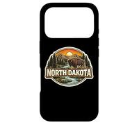 Carcasa para iPhone 17 Pro Dakota del Norte Souvenir Vacation Memorabilia Badge State Trip