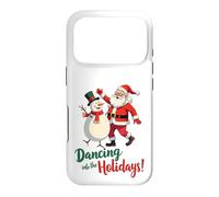 Carcasa para iPhone 17 Pro Dancing into The Holidays Papá Noel muñeco de Nieve Regalo Hombres Mujeres