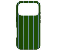 Carcasa para iPhone 17 Pro Dark Green and Blue Stripes Thin Vertical Lines Retro Style