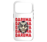 Carcasa para iPhone 17 Pro Daruma Máscara Roja Texto Arte Repetir Expresión Audaz
