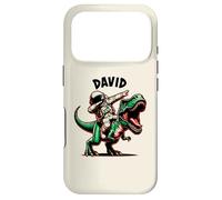 Carcasa para iPhone 17 Pro David Dabbing Astronauta en un Dinosaurio Dibujos Animados