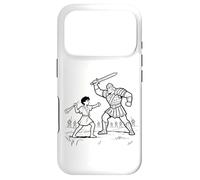 Carcasa para iPhone 17 Pro David & Goliat Lucha - Niños Fe Colorear Biblia Historia Arte