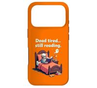 Carcasa para iPhone 17 Pro Dead Tired Still Reading Skeleton Humor
