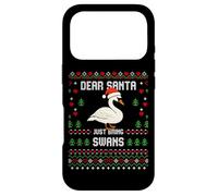 Carcasa para iPhone 17 Pro Dear Santa Swans Suéter Feo de Navidad Cisne de Navidad