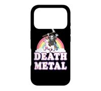 Carcasa para iPhone 17 Pro Death Metal Rock Music Rainbow Grim Reaper Riding Unicorn
