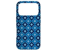 Carcasa para iPhone 17 Pro Deep Cobalt Blue Hexagons Linked Rings Circles Dots Pattern