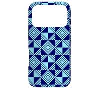 Carcasa para iPhone 17 Pro Deep Light Blue Triangle Geometric Optical Illusion Pattern