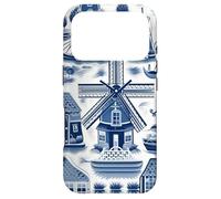 Carcasa para iPhone 17 Pro Delft Pattern, Países Bajos Molinos de Viento, Cultura Holandesa