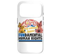 Carcasa para iPhone 17 Pro Derechos Humanos Fundamentales para Niñas Retro Floral Rainbow
