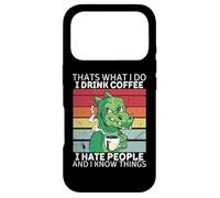 Carcasa para iPhone 17 Pro Dinosaurio Eso es lo Que Hago Tomo café y sé Cosas