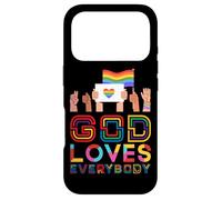 Carcasa para iPhone 17 Pro Dios ama a Todos Gay Christian Rainbow Meme