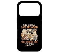 Carcasa para iPhone 17 Pro Dios es Grande Los Gatos Son Buenos y la Gente está Loca Diciendo