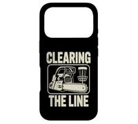 Carcasa para iPhone 17 Pro Disc Golf Clearing The Line, Motosierra, Jugador de Golf en Disco