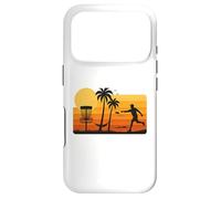 Carcasa para iPhone 17 Pro Disc Golf Tropical Sunset Palm Trees Beach Graphic