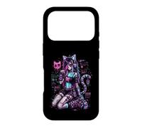 Carcasa para iPhone 17 Pro Diseño de Anime Cyber Goth Girl Skeleton Glitch al Estilo Y2K