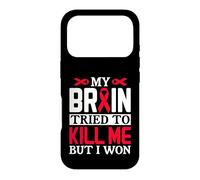Carcasa para iPhone 17 Pro Diseño de Cinta MY Brain Tried TO Kill ME Pero I Won