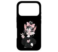 Carcasa para iPhone 17 Pro Diseño de Gafas Rosas con diseño de gatita Kawaii, guiñando un Ojo de la Paz