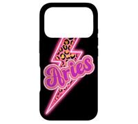 Carcasa para iPhone 17 Pro Diseño estético del Zodiaco en Forma de Trueno Leopardo Aries