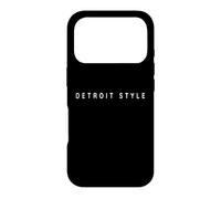 Carcasa para iPhone 17 Pro Disfraz de Pizza Estilo Detroit/Fuente Moderna, diseño Divertido