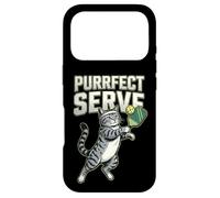 Carcasa para iPhone 17 Pro Divertida Camiseta de Gato Pickleball, Purrfect Serve Tabby Kitten Player